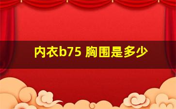 内衣b75 胸围是多少